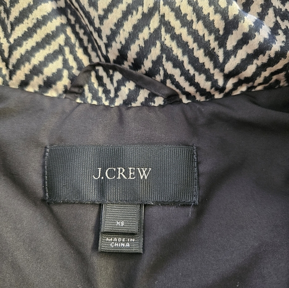 J. Crew Black & Tan Patterned Bubble Vest- Size XS - Picture 5 of 8